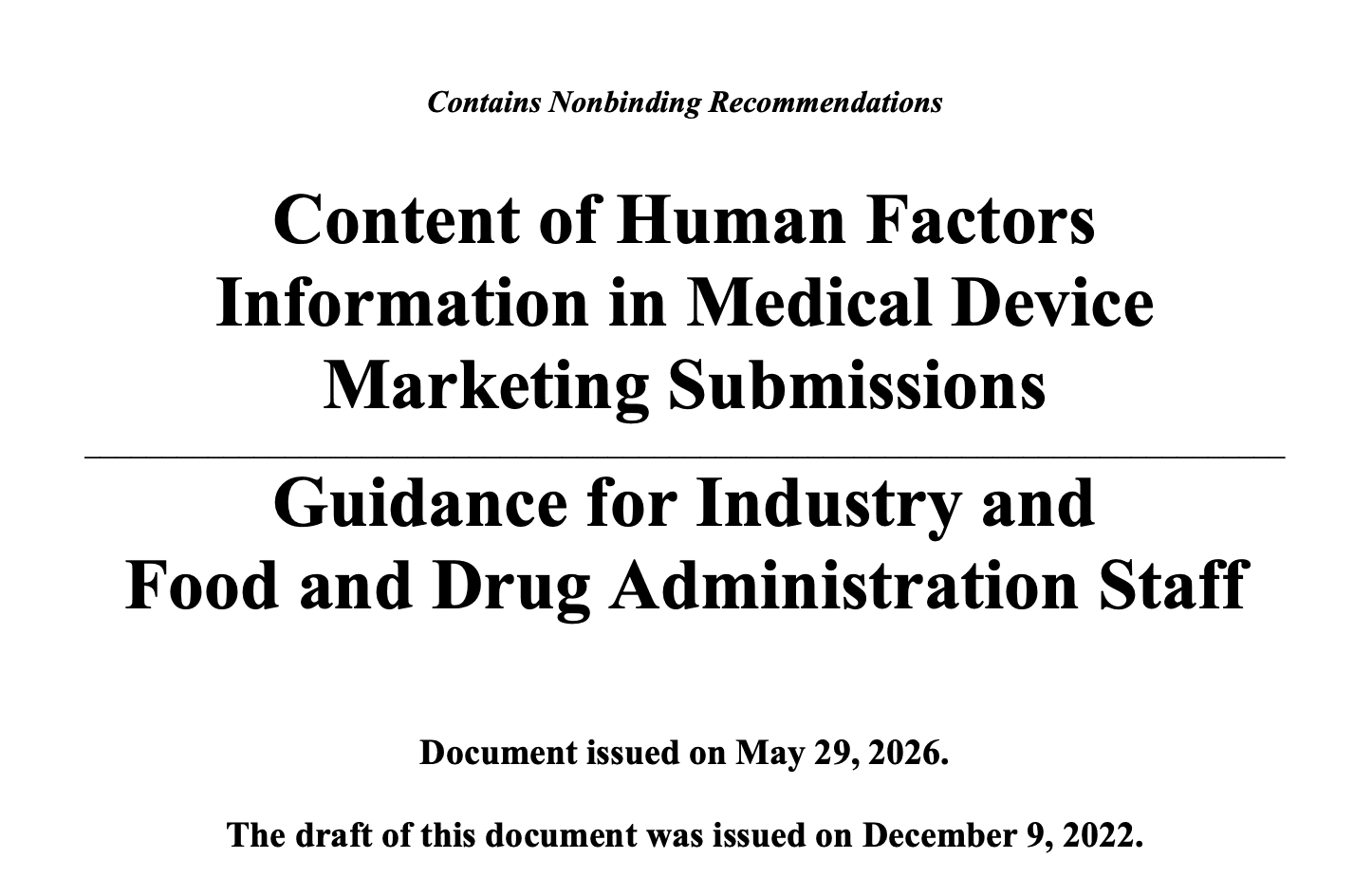 FDA : que change la version finale de la guidance “Content of Human Factors Information in Medical Device Marketing Submissions” ?